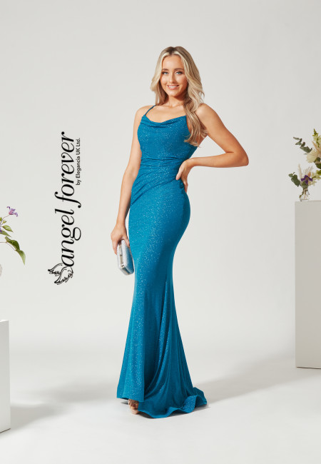 Angel Forever Teal Fitted Prom / Evening Dress